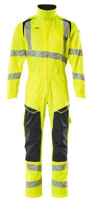 Overall mit Knietaschen Overall, Knietaschen, Stretch-Einsätze Hi-vis Gelb/Schwarzblau L