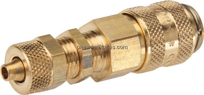 Schott-Kupplungsdose (NW5) 6x4mm Schlauch, Messing
