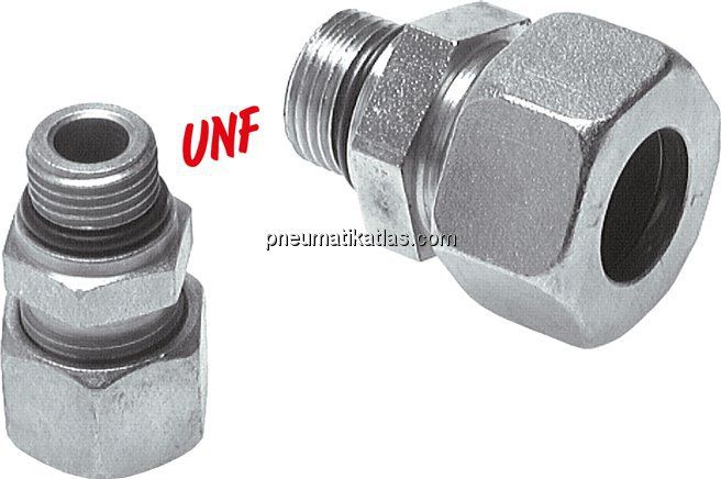 Gerade Schneidringverschr. UNF 7/16"-20-8 L (M14x1,5), Stahl verzinkt
