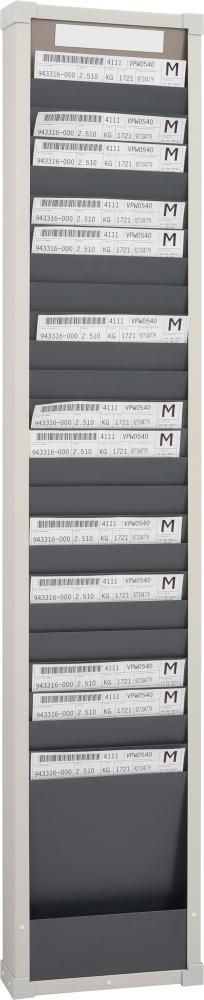 Karten-Sortiert. 25, Spalten 1 1350 x 260 x 75 mm grau