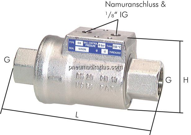 Sperrventil, doppeltwirkend, G 3/8", Messing
