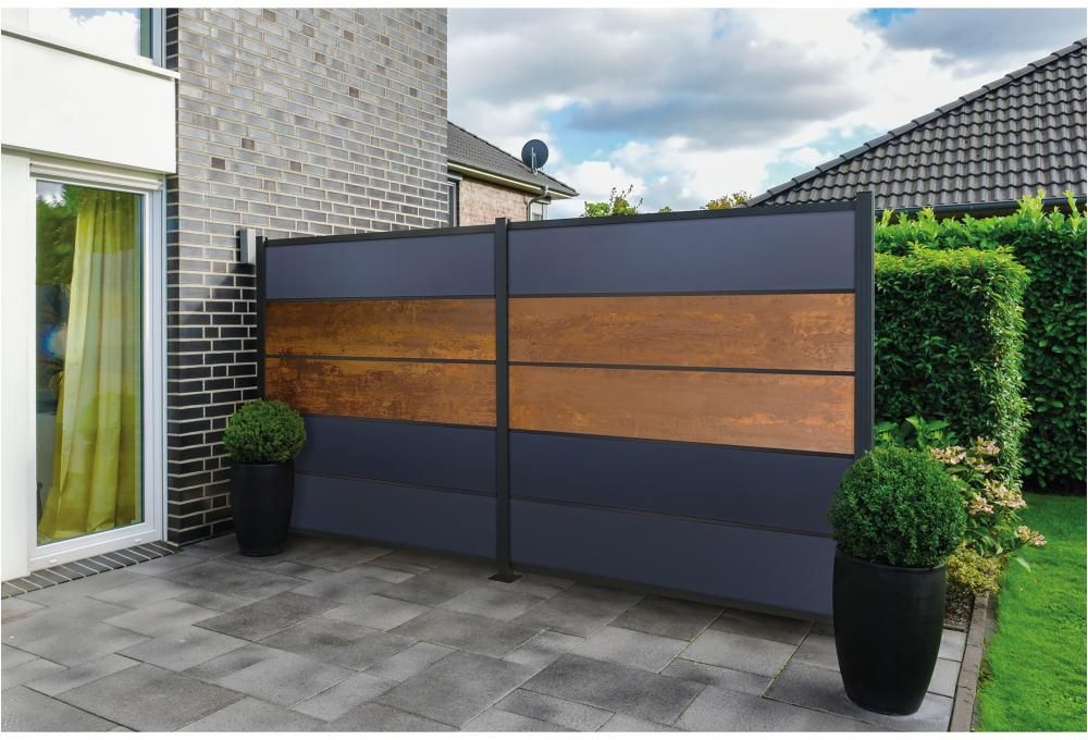 FARÖ-Serie Zaunlamelle DEKO-ROST 6 x 329 x 1792 mm HPL-Steckzaunsystem