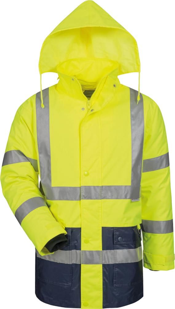 Warnparka, Gr. L gelb/blau