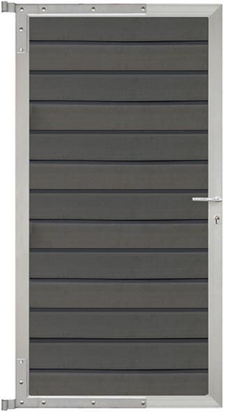WOLLBACH-Serie-Tor 90 x 175 cm Komplettset Grau/Silber
