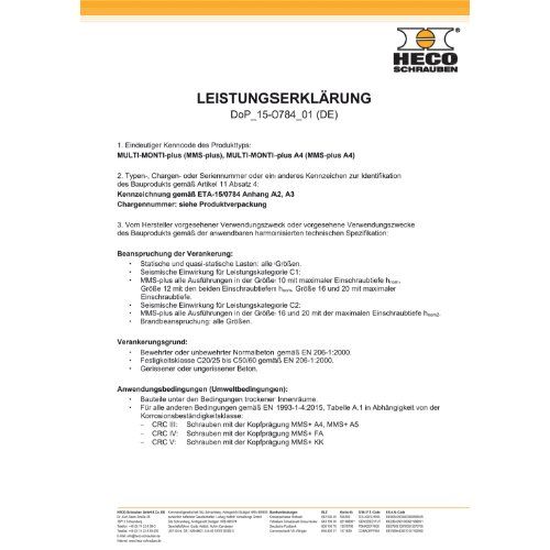 MULTI-MONTI-plus F 10,0 x 80, Senkkopf, T-Drive, verzinkt blau, A2K, 25 Stück, VARIANTA-Handwerkerverpackung