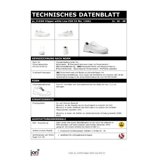 ELTEN jo_CLEAN Sicherheitsslipper S3 ESD, Weiß, Gr. 36