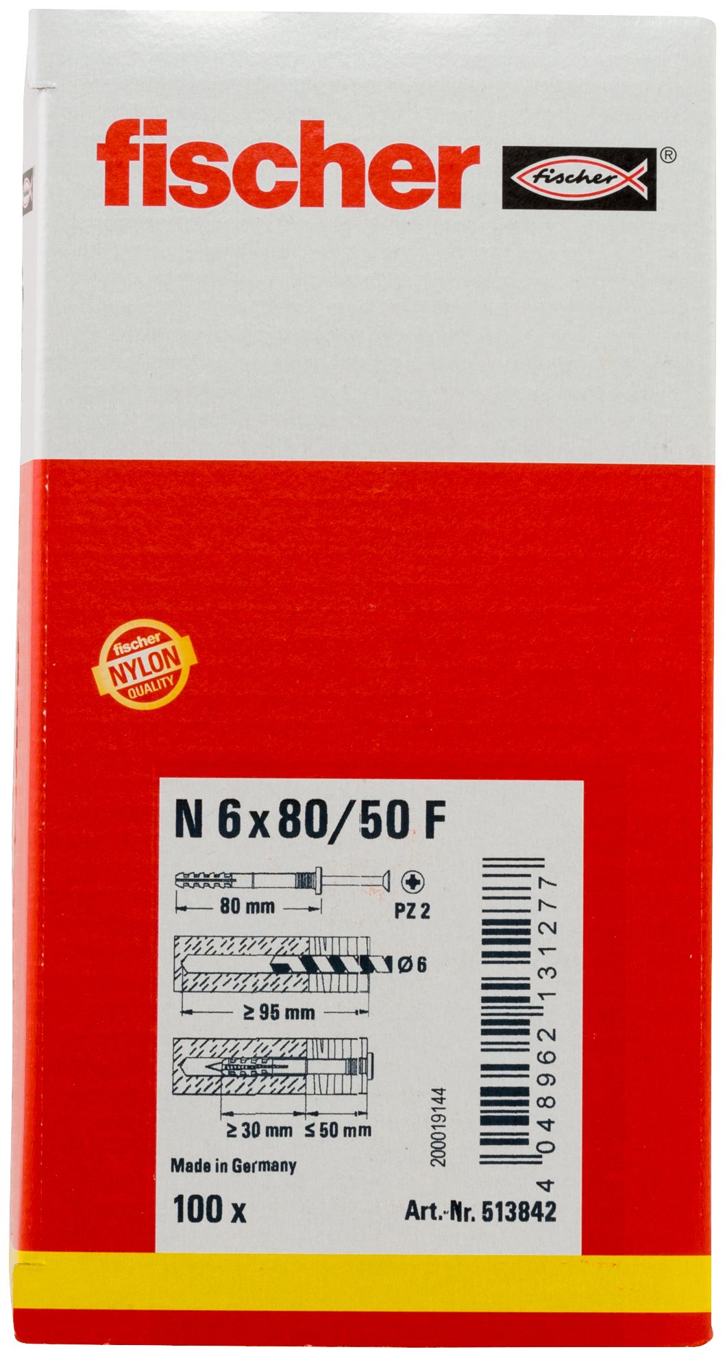 Fischer Nageldübel N 6x80 50 F (100)
