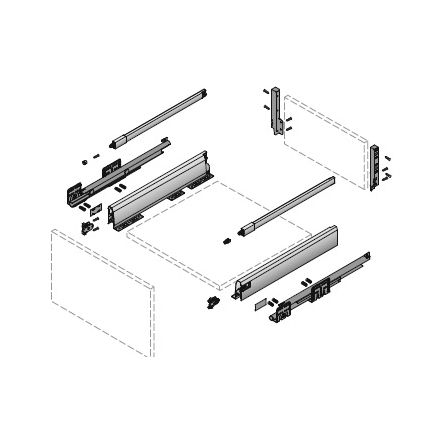 HETTICH ArciTech Frontauszug mit Reling Set