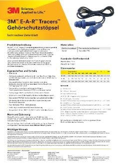 3M TR01000 3M E-A-R Tracers Gehörschutzstöpsel 32 dB mit Kordel 50 Paar/Packung TR-01-000