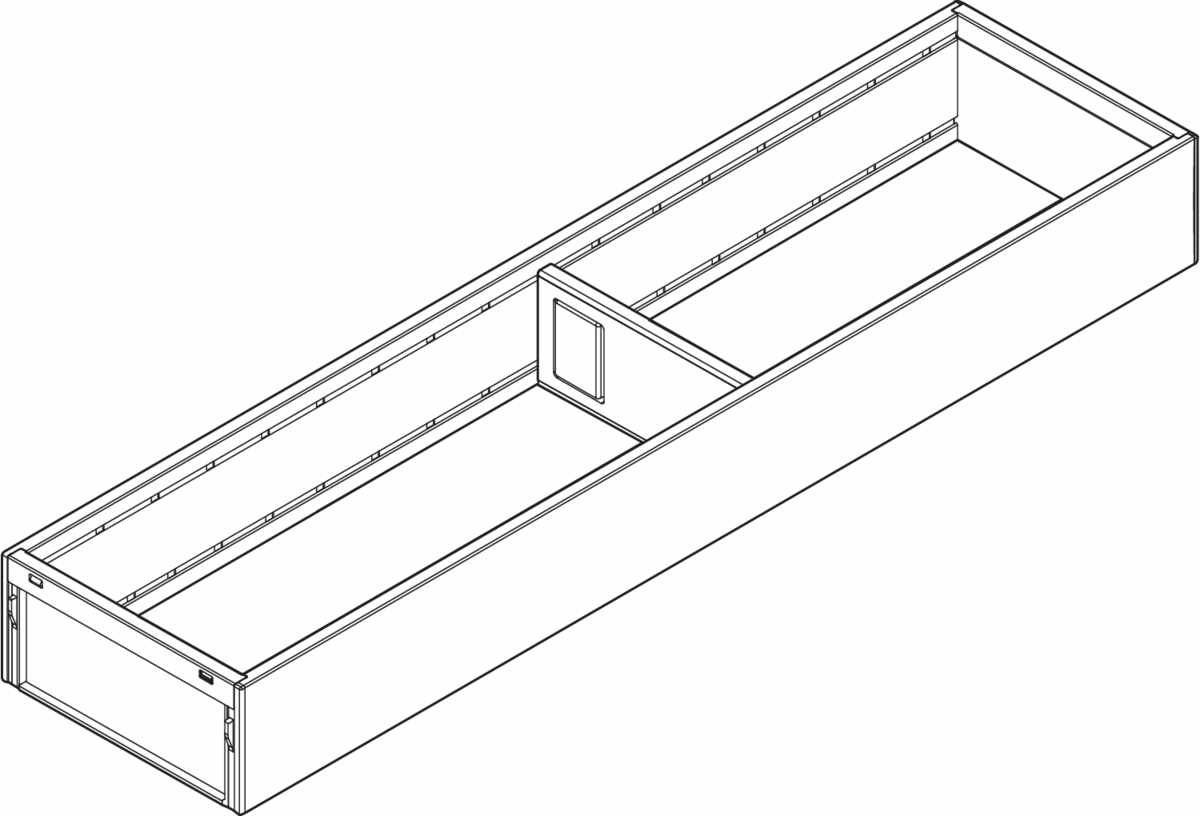 AMBIA-LINE Rahmen, für LEGRABOX/MERIVOBOX Schubkasten, Stahl, NL=450 mm, Breite=100 mm, oriongrau matt