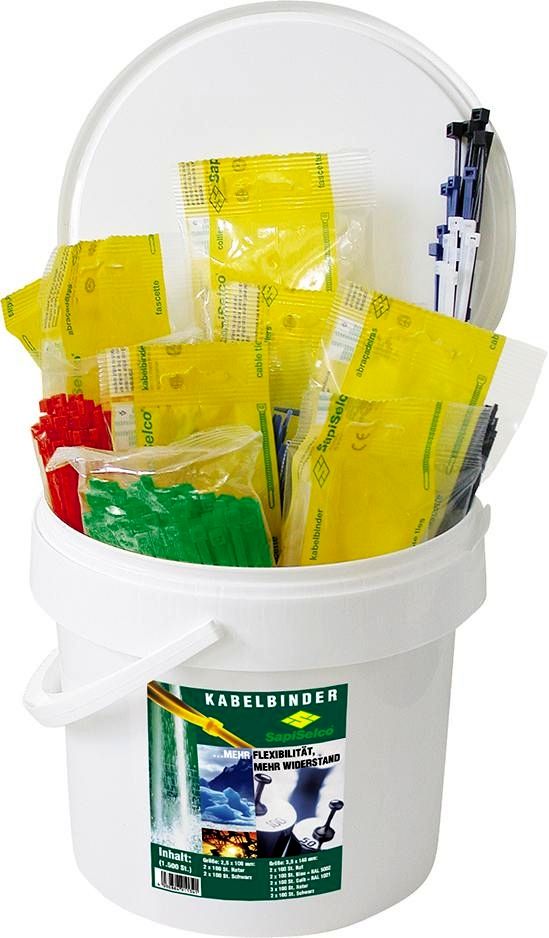 Kabelbinder-Sortiment 1500-teilig SapiSelco