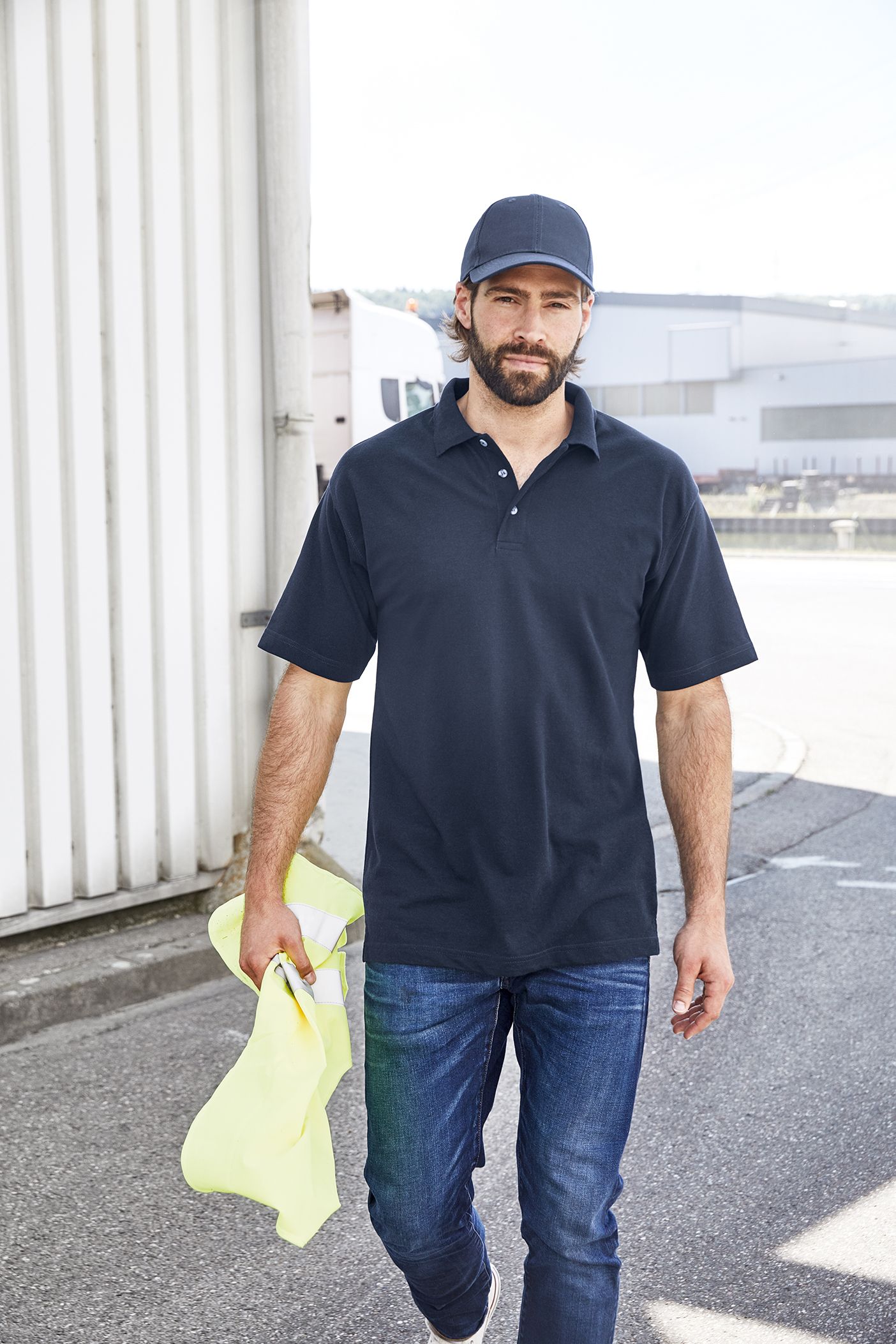 James & Nicholson JN025 Herren-Polo-Shirt Piqué, Weiß, Gr. 3XL