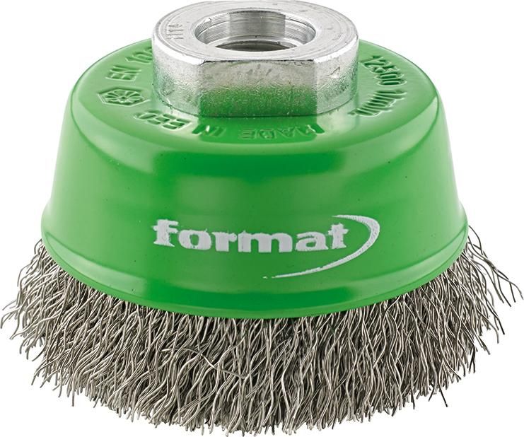 Topfbürste rostfrei M14 gewellt 60x mm FORMAT