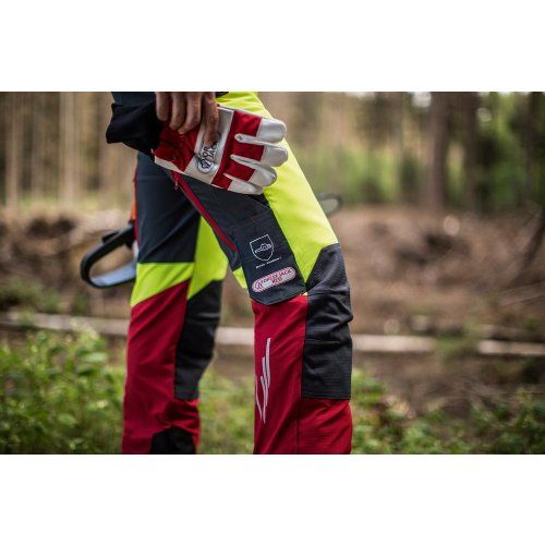 Stretchhose Forest Jack Gr. 46/48,rot/anth./gelb