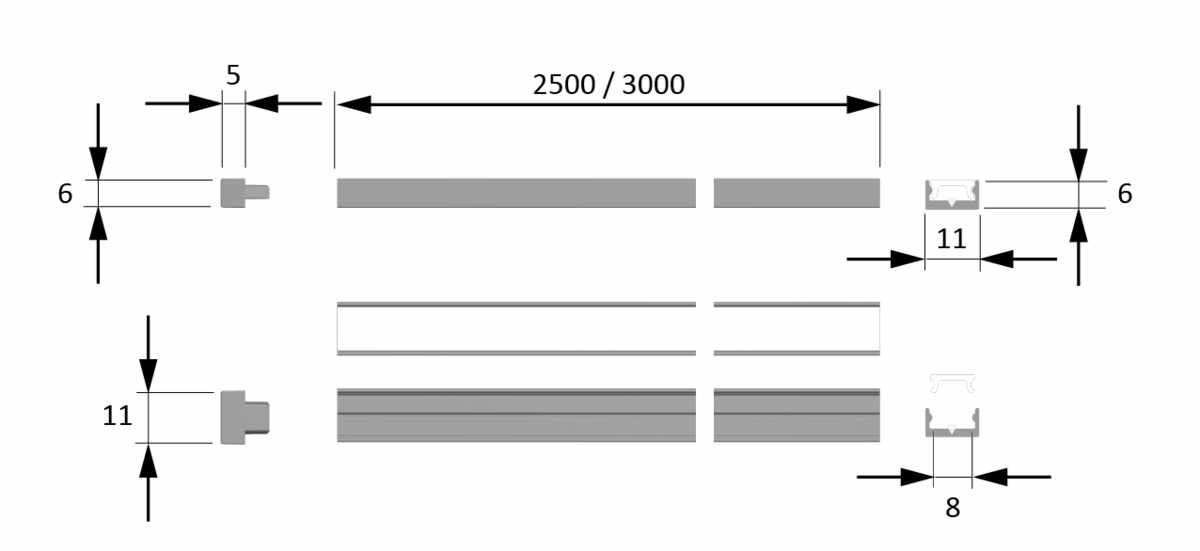 ChannelLine i Alu/Opal, L=3000
