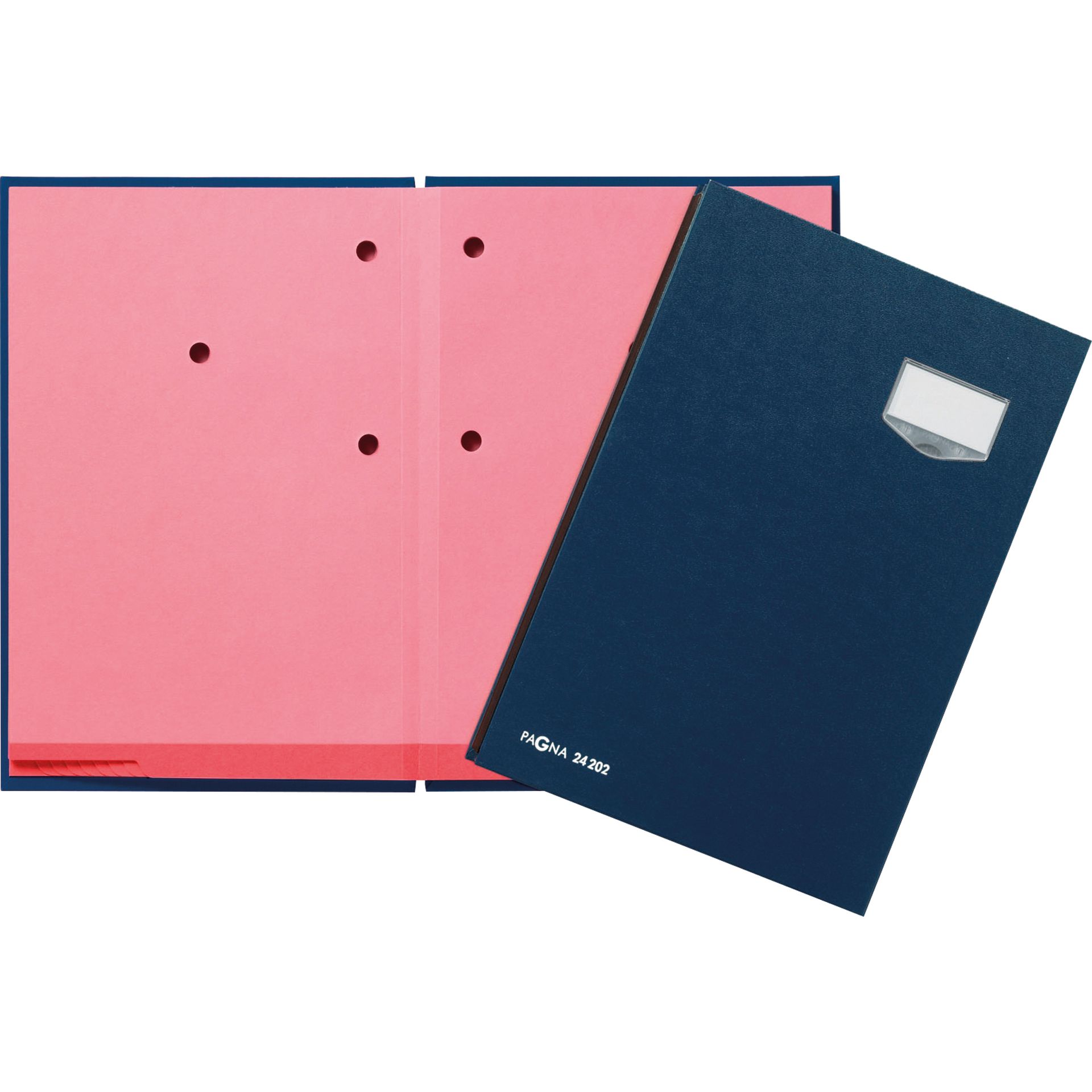 Unterschriftenmappe de Luxe 20Fächer Pappe blau
