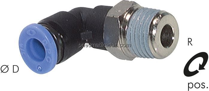 Winkel-Steckanschluss UNF 10-32-1/8" (3,17 mm), IQS-Inch