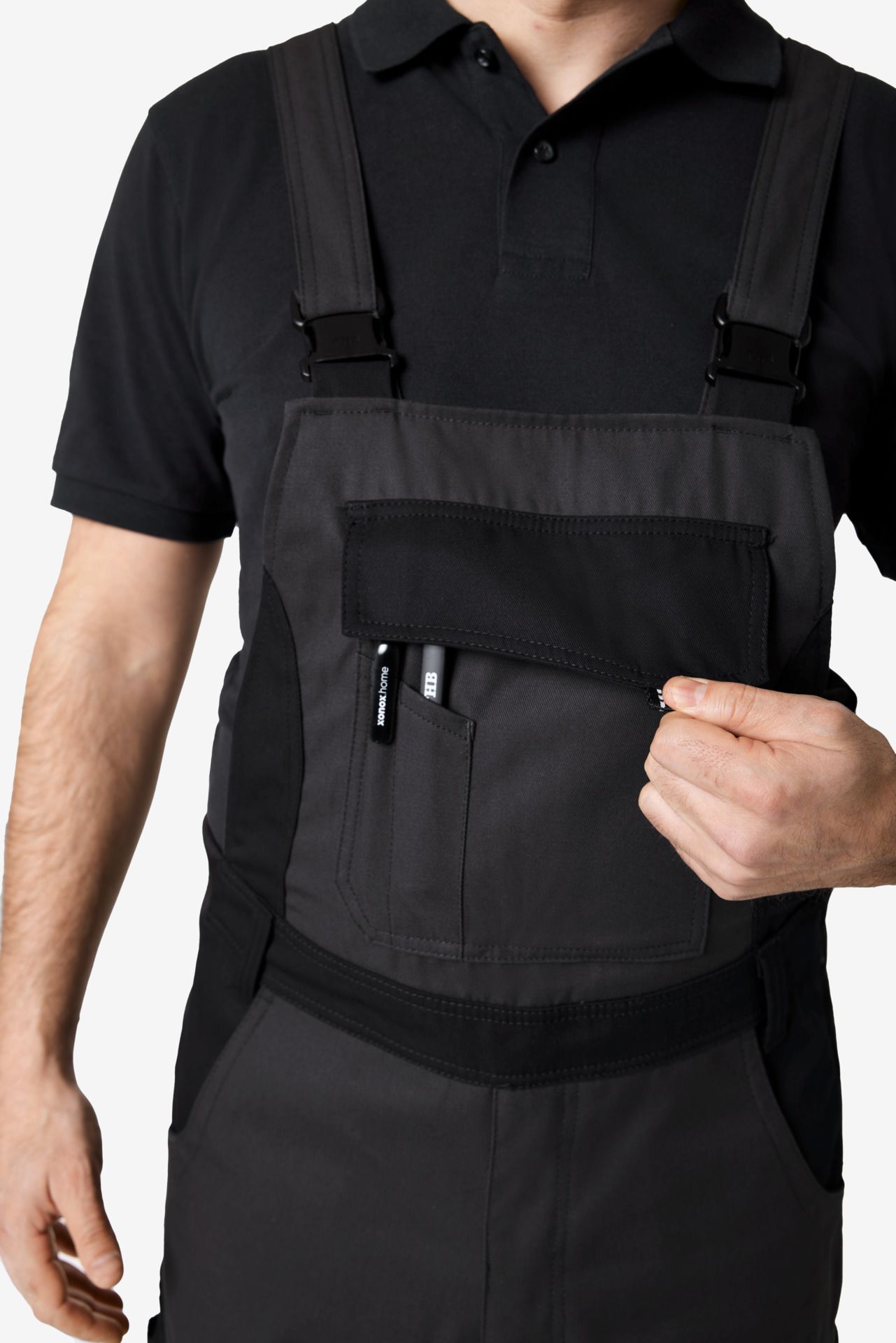 FHB Latzhose ECKHARD anthrazit-schwarz - Gr. 26