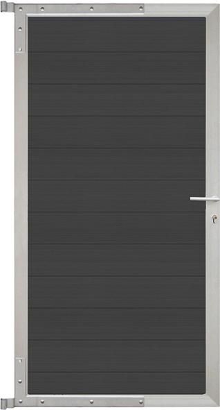 MAX-Tor-Komplettset 90 x 173 cm, Rahmen silber Füllung charcoal