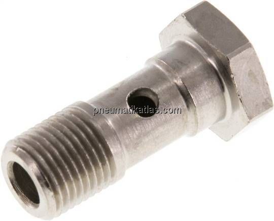 Hohlschraube, 1-fach G 1/8"-24,0mm, Messing vernickelt