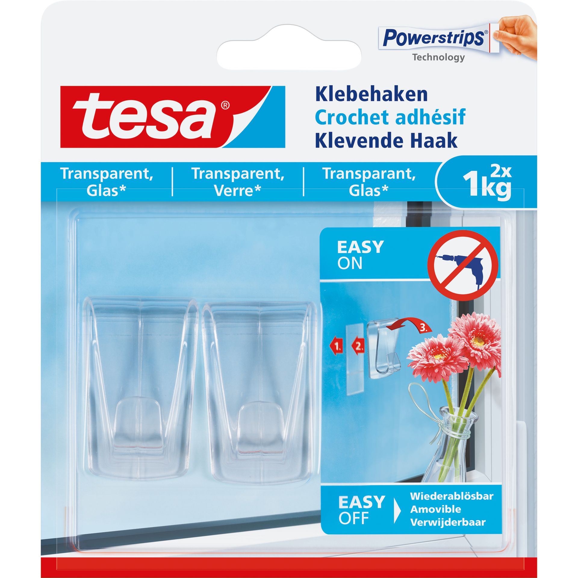 Klebehaken 1kg 2 St./Pack.