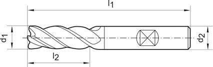 Ratiofräser lang DIN6527 VHM FIRE Z4 Schaft HB 6mm GÜHRING