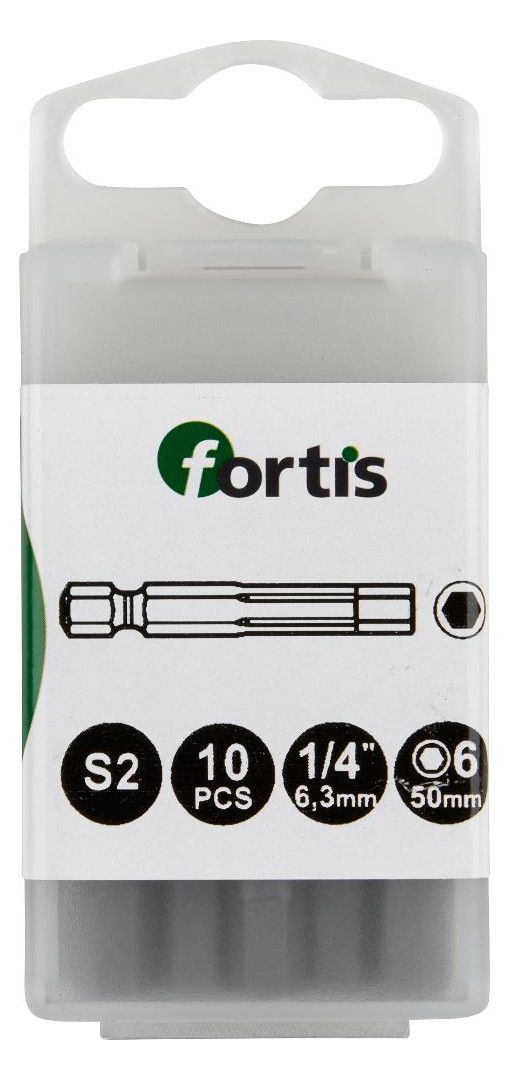 FORTIS 1/4"-6-kantbits, DIN3126E6,3