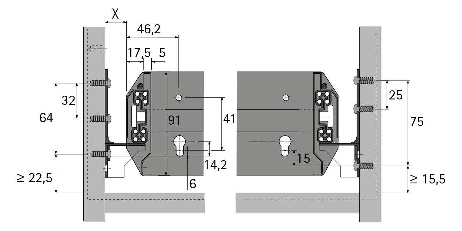 HETTICH Quadro Duplex 70