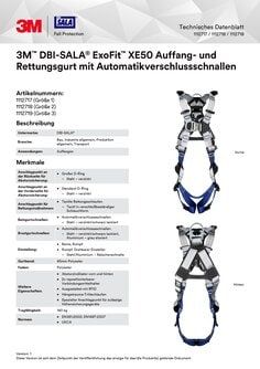 3M™ DBI-SALA® ExoFit™ XE50 Auffang- und Rettungsgurt 1112717, Größe 1, 1 pro Packung