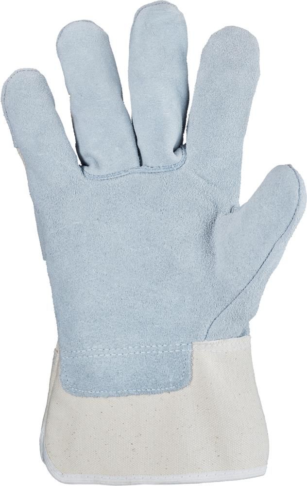 Handschuh,Kernspaltleder,weiße Stulpe