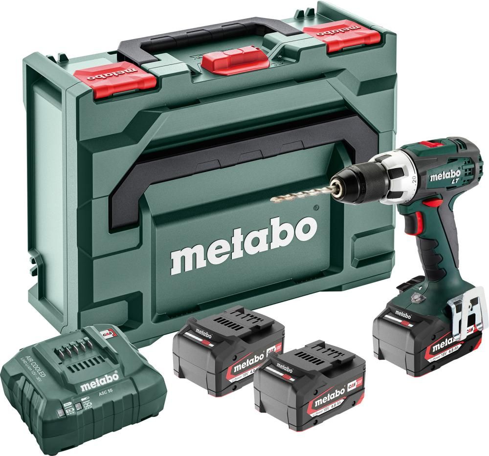 Akku Bohrschrauber BS 18 LT Metabo 3x18,0V 4,0 Ah Ladegerät ASC30-36 MetaLo
