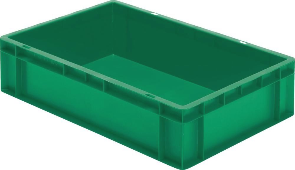 Transport-Stapelkasten B600xT400xH145 mm grün, geschlossen ohne Griffloch LA-KA-PE