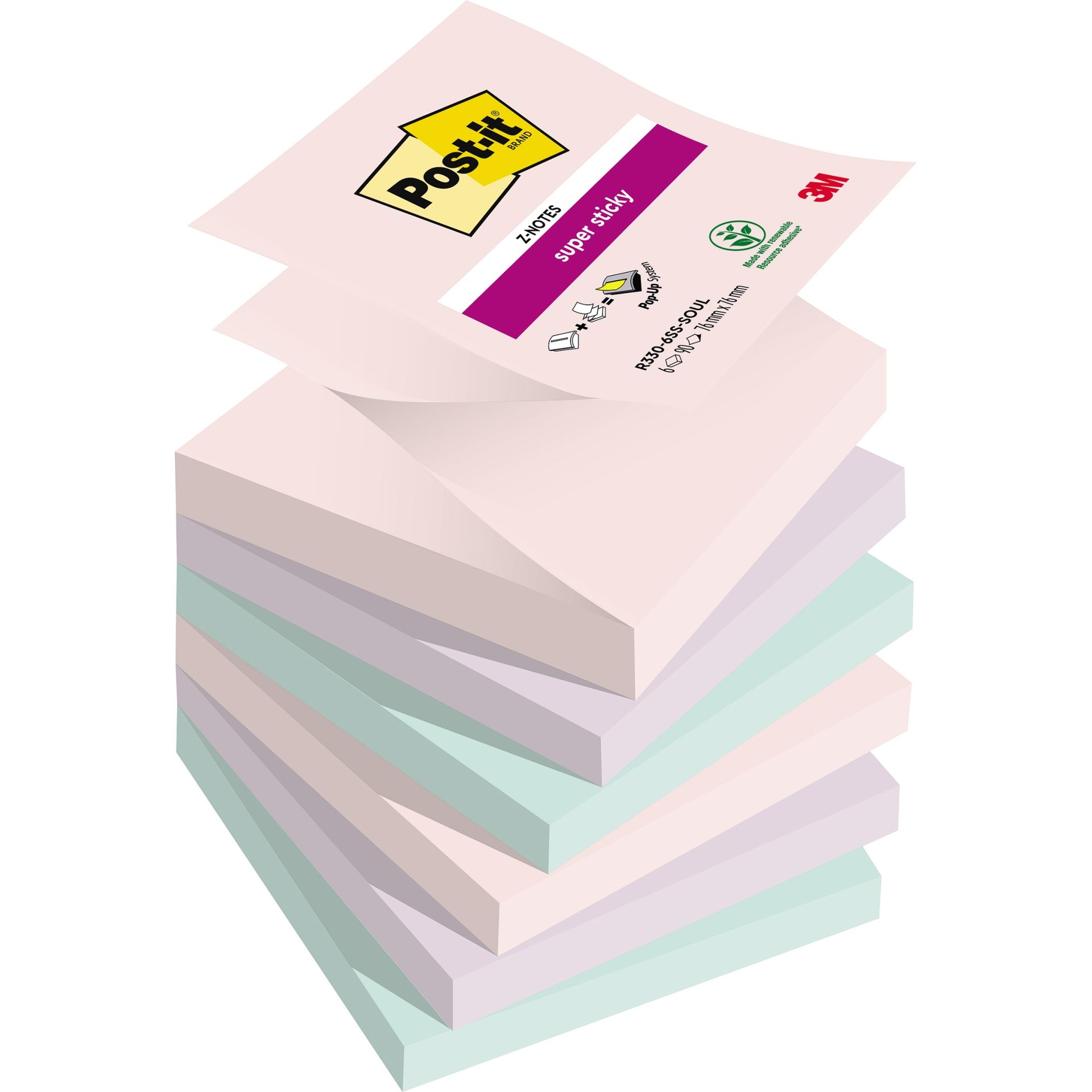 Haftnotiz Super Sticky Z-Notes 76x76mm 6St