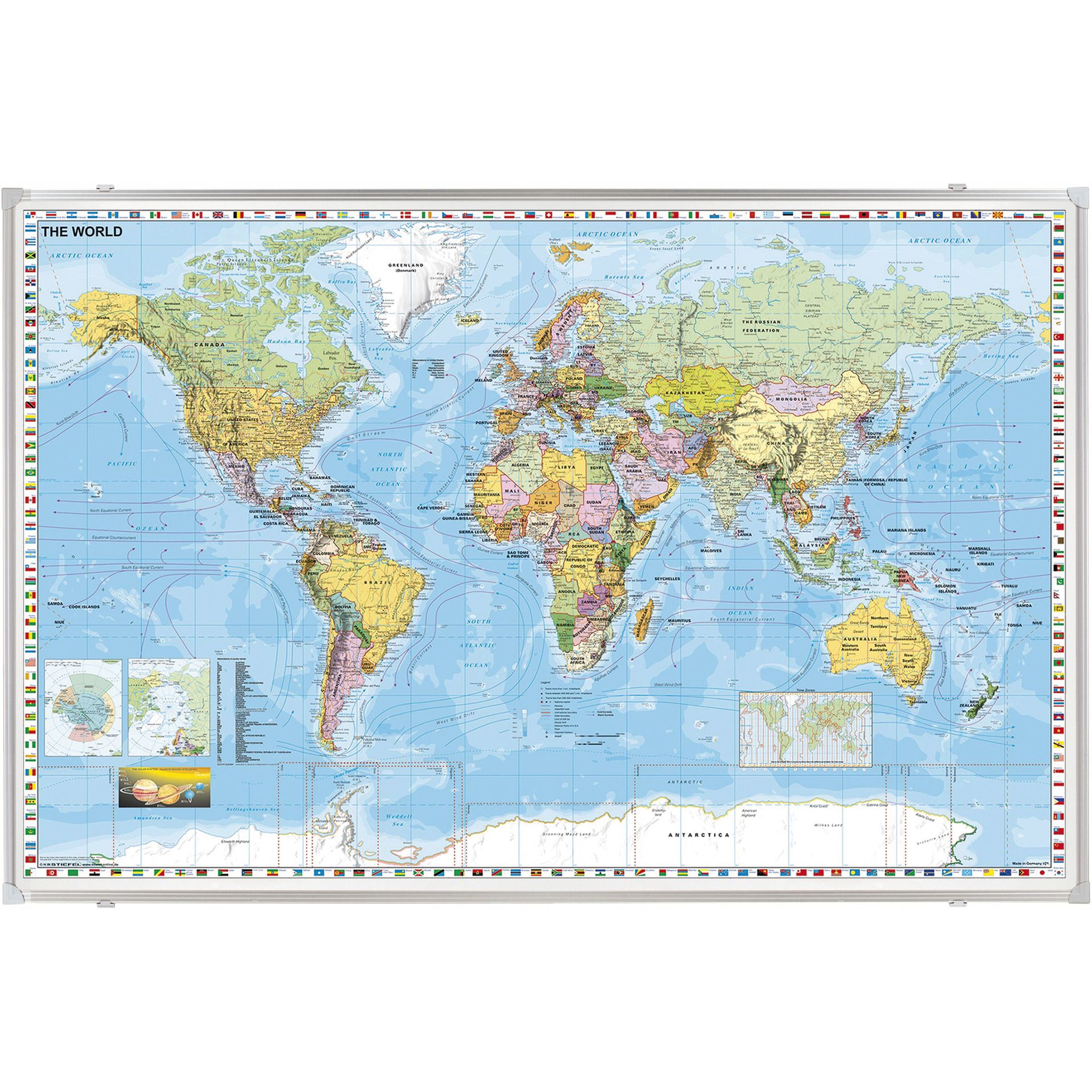 Kartentafel 140x100cm Weltkarte 1:33.000.000