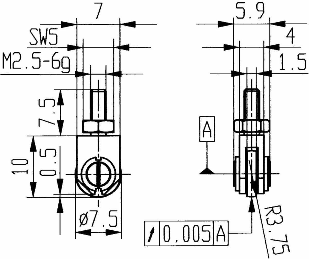 Messeinsatz Stahl Typ 22/ 7,5 mm KÄFER