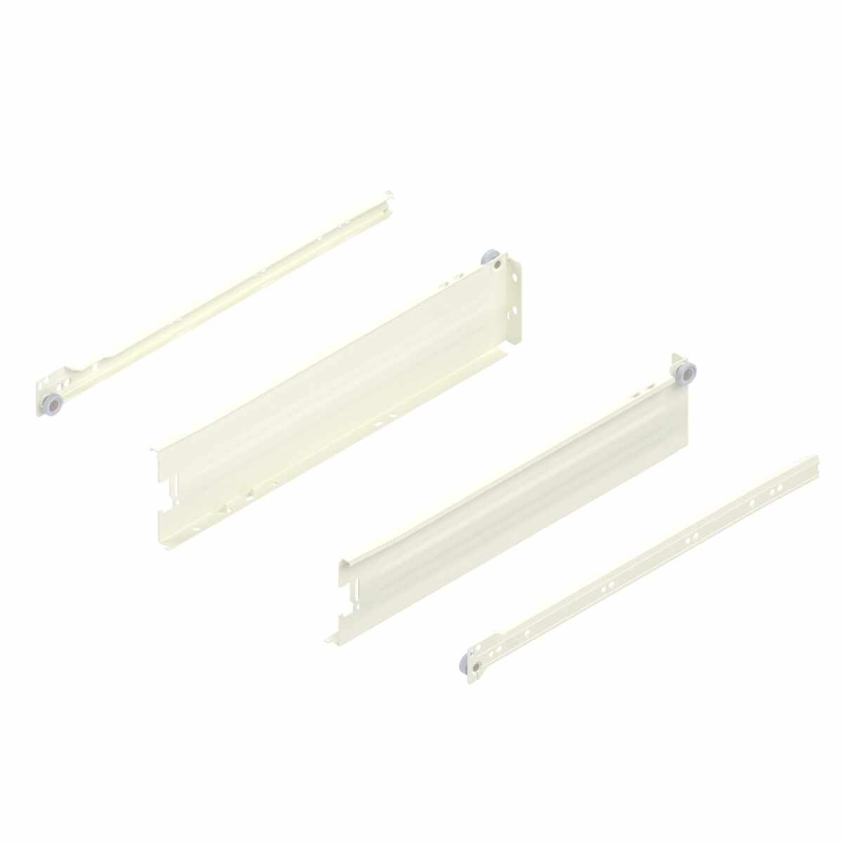 METABOX Stahlzarge,  M (86 mm),  Teilauszug, 25 kg, NL=400 mm, Steckversion, links/rechts, R9001 cremeweiß