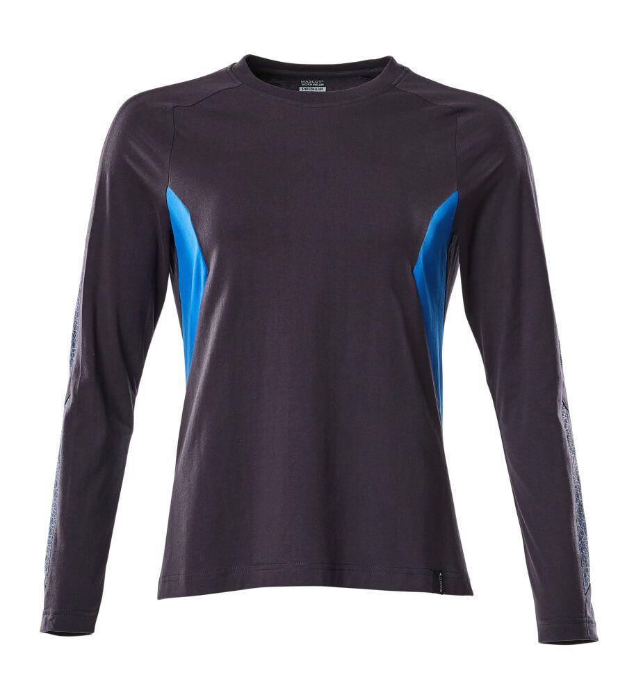 T-Shirt, Langarm Schwarzblau/Azurblau, 2XLONE