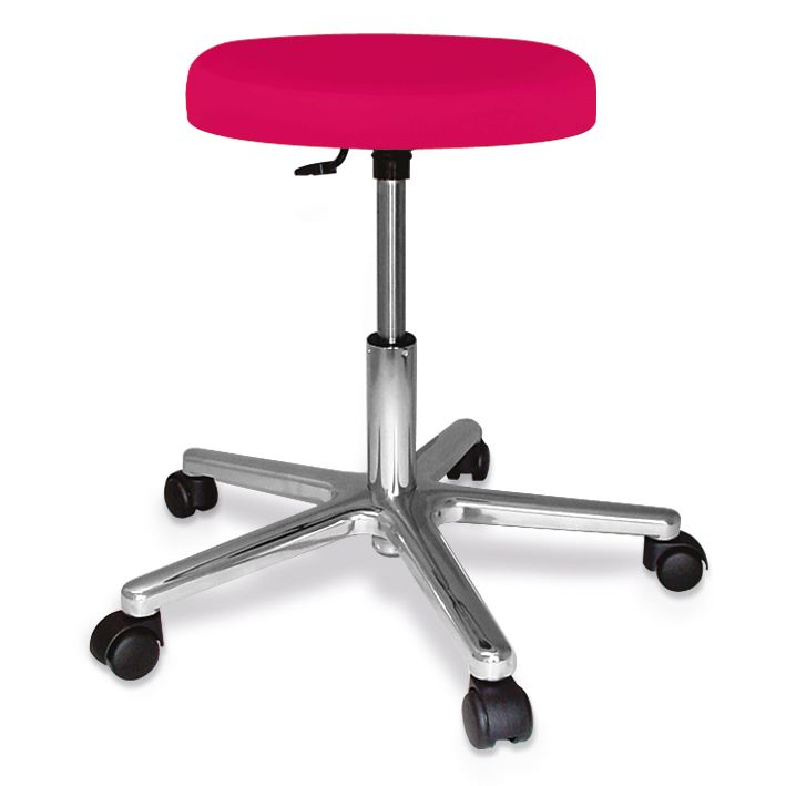 Rollhocker ratiomed fuchsia,mit poliertem Alu-FußkreuzPolster 70 mm