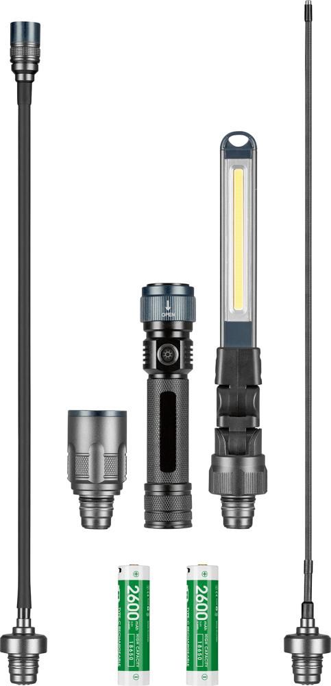 Arbeitslampen Satz mit 2 Akkus Multi Light LED mit verschiedene Adapter 2 x Akku im Satz