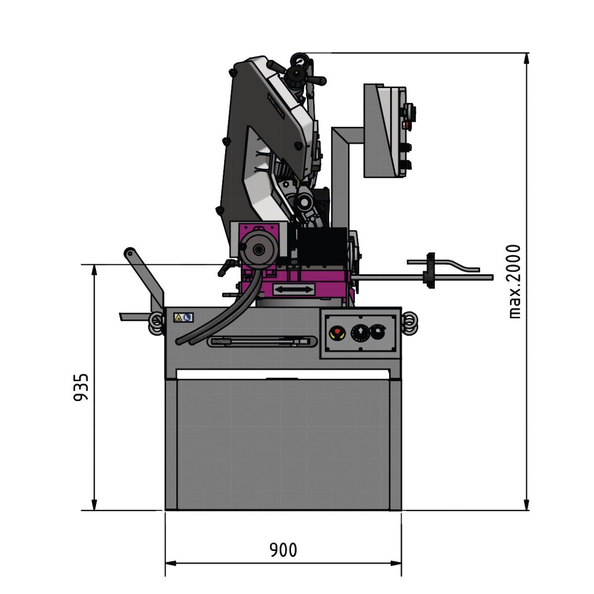 Doppelgehrungs-Metallbandsäge Optimum OPTIsaw SD 351AV