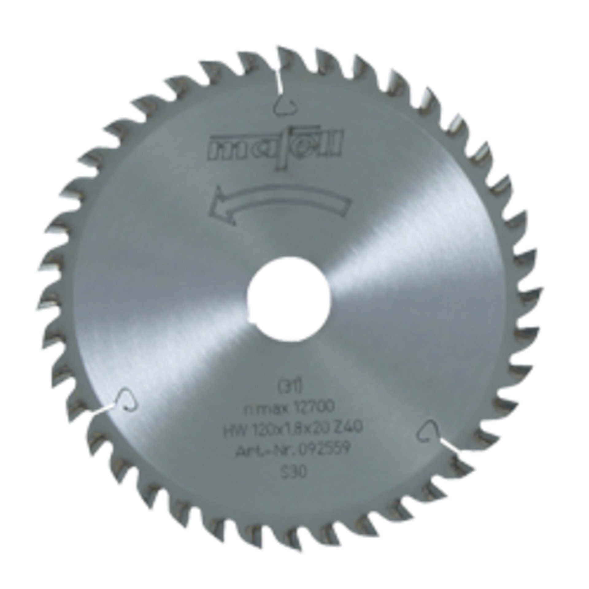Mafell Sägeblatt-HM, 120 x 1,2/1,8 x 20 mm, Z 40, FZ/TR