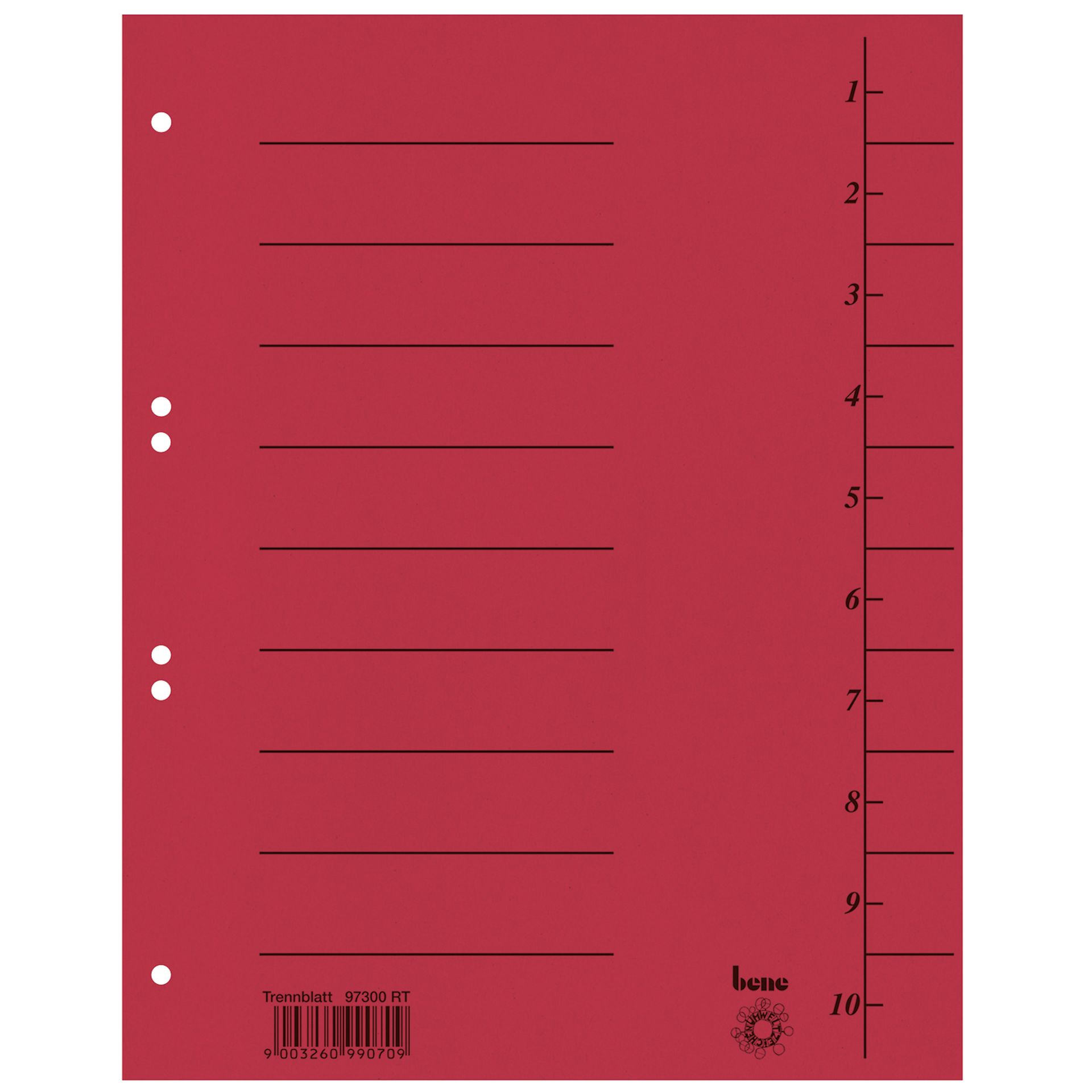 Trennblatt A4 Karton rot 100 St./Pack.