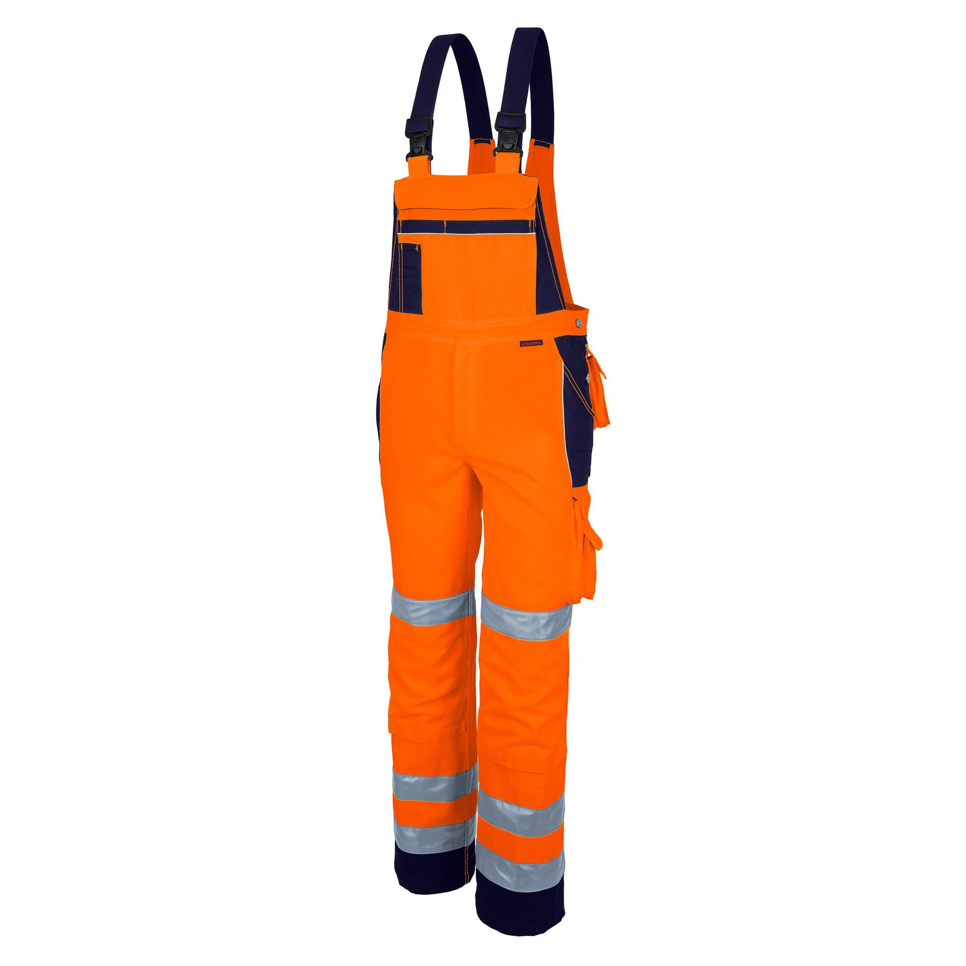 Qualitex Latzhose "PRO WS" PRO WS, warnorange/marine, Gr. 102