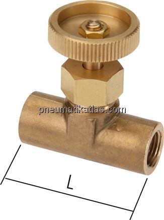 Nadel-Absperrventil, Messing, G 1/8" (IG), -0,95 bis 15bar