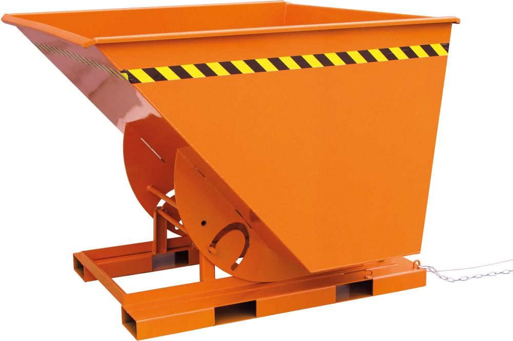 Kippbehälter 300 l B880xT1350xH920 mm RAL2004,Tragkraft 1000kg mit Abrollkufen