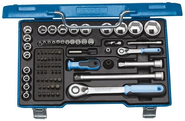 Steckschlüssel-Garnitur 1/4"+1/2" 19V20U-20 81-teilig Gedore