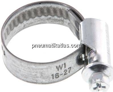12mm Schlauchschelle 16 - 27mm, Stahl verzinkt (W1) (NORMA)