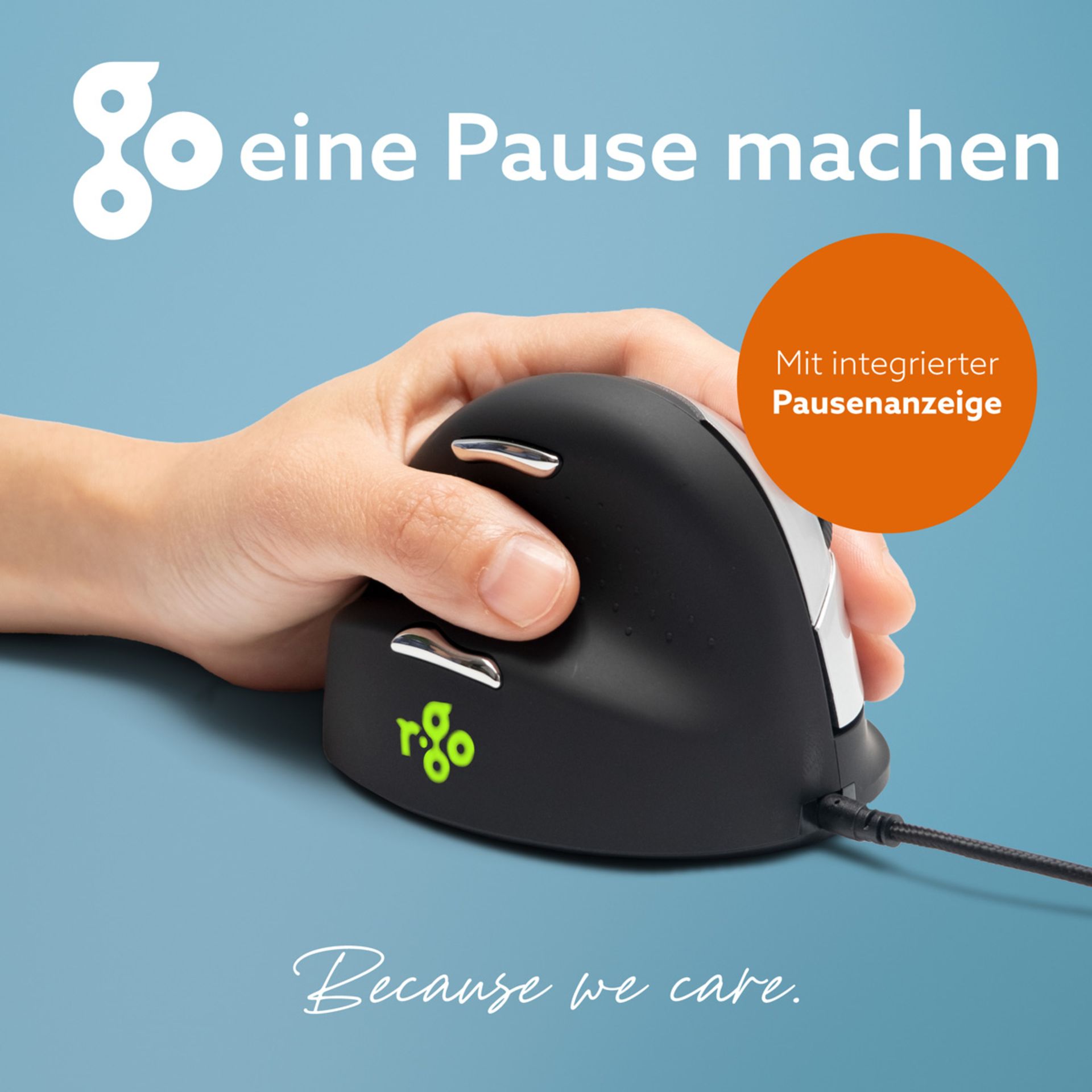 R-Go Tools Maus HE Break groß Kabel links