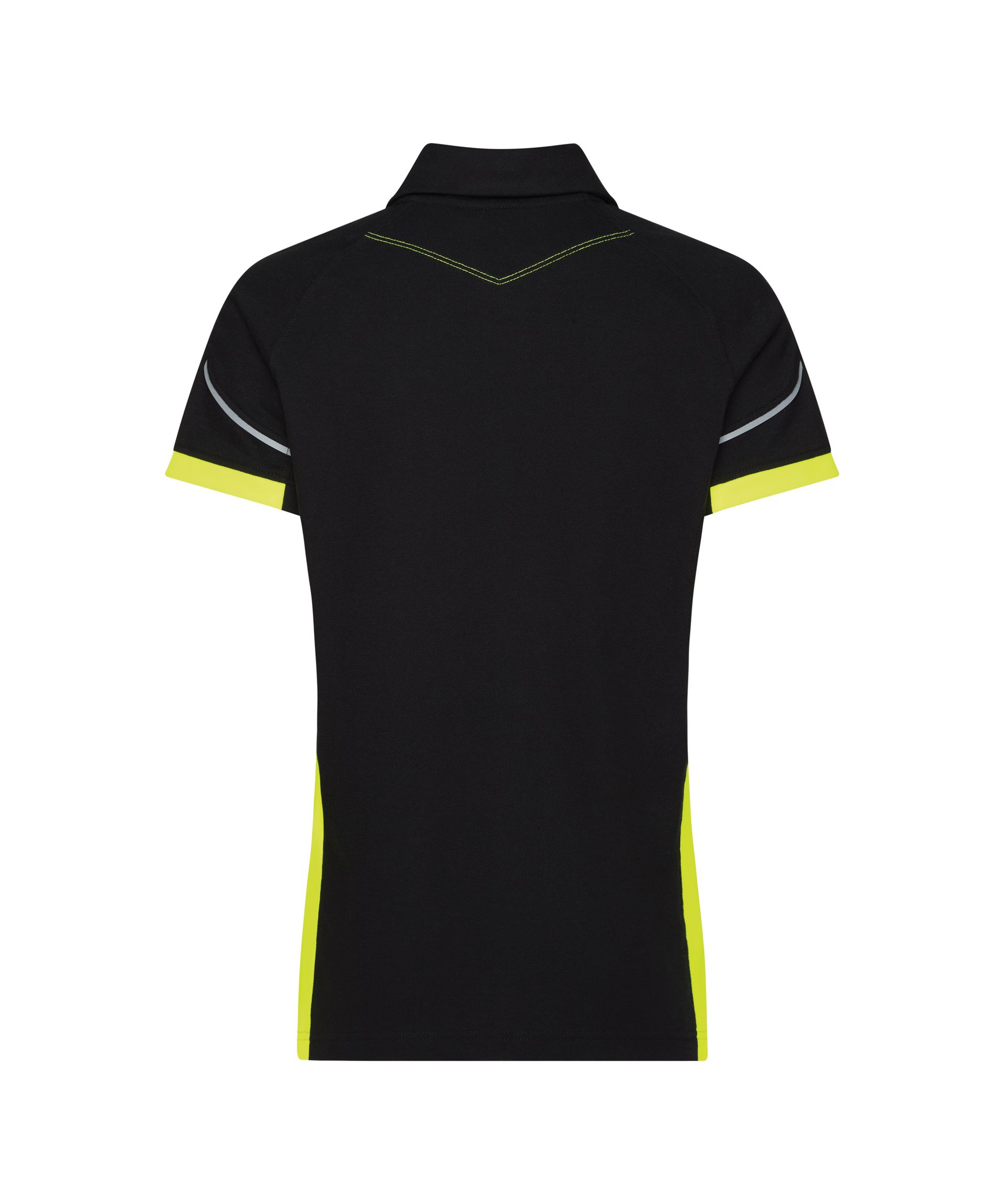DASSY® Veracruz Women - Poloshirt für Damen - schwarz/neongelb, Gr. XS