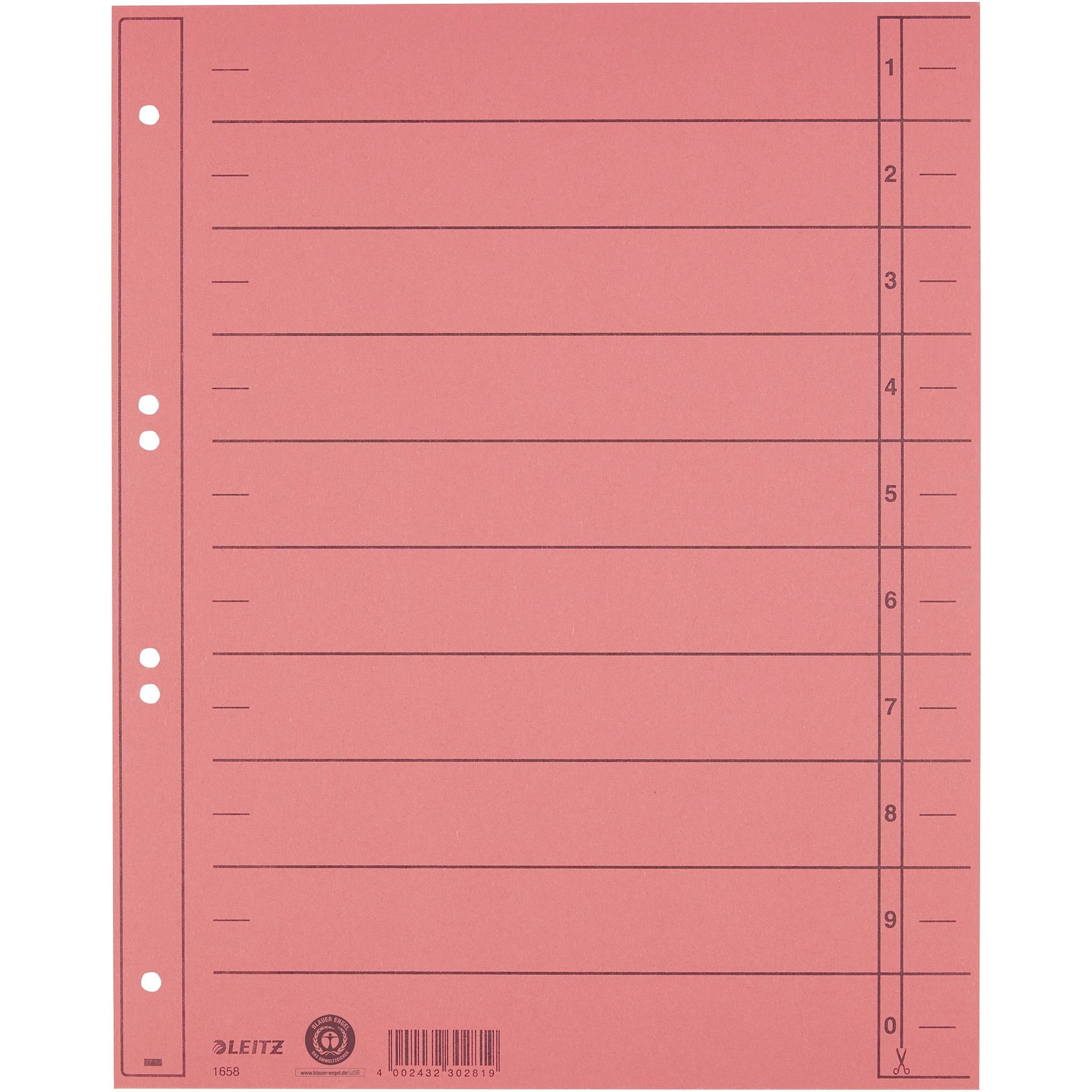 Trennblatt A4 230g Karton rot 100 St./Pack.